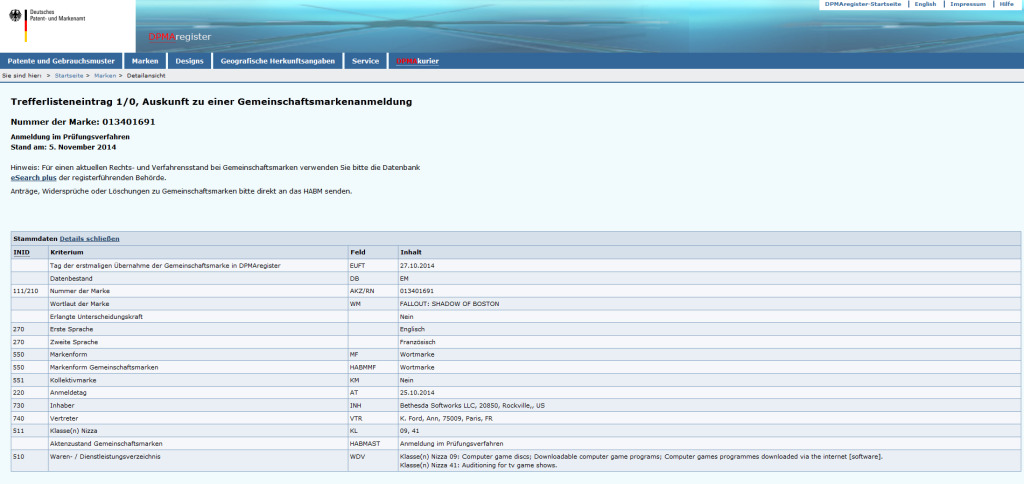 Patenteintrag von Bethesda zum kommenden Fallout-Titel