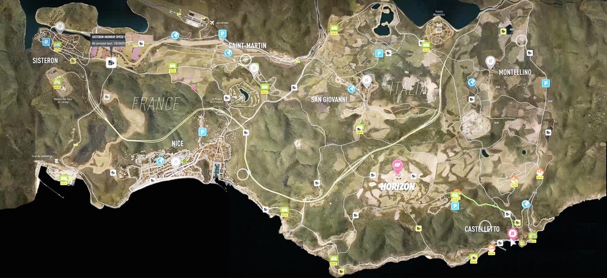 Forza Horizon 2 Karte