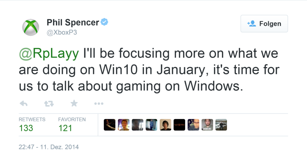 Tweet von Phil Spencer