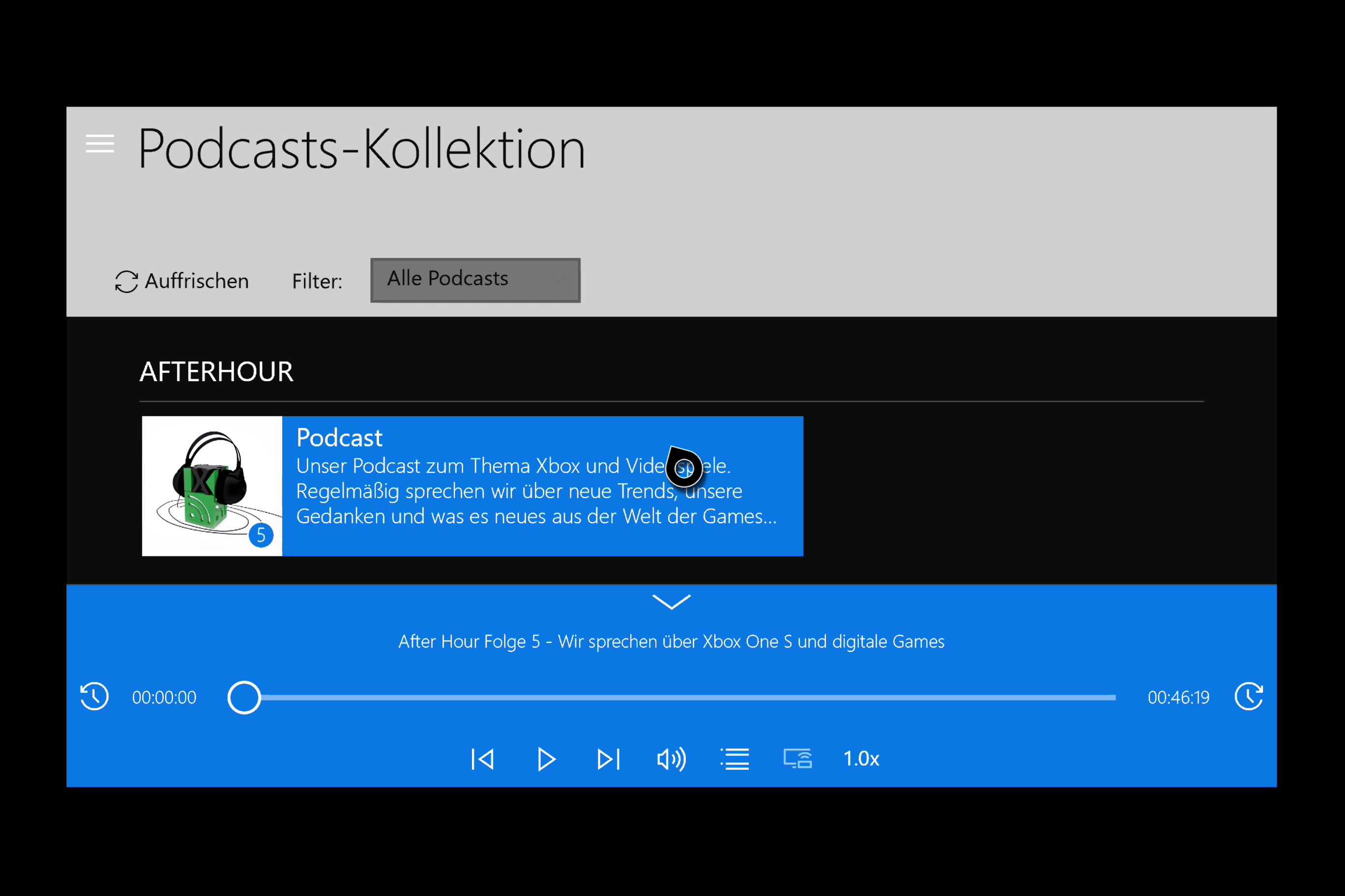 Xbox One Universal App Cast